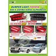 Toyota RAV4, ESTIMA ACR50, ALPHARD '04 Tail Rear Bumper Lights Lamp LED Reflector Signal Brake Car Accessories