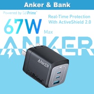 Anker Prime 67W USB C Charger, Anker GaN Wall Charger, 3-Port Compact Fast Charger