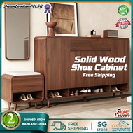 BOUSSAC-Solid Wood Shoe Cabinet For Home Use New Chinese Style Entrance Large Capacity Foyer Cabinet