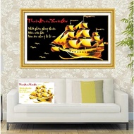 Mẫu Mới Tranh Thêu Kín Thuận Buồm Xuôi Gió E220(100*55) ngọc thịnh cn68