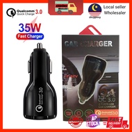 [Car Charger] 35W Fast Charger/ Qualcomm Quick Charge 3.0/ Dual USB Car Charger 6A