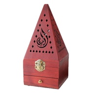 PYRAMID WOODEN MABKHARA Wood Hollow Home Incense Burner Bakhoor Bukhoor Agarwood Sandalwood Box Pine Wood Antique Aromatherapy Box