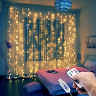3m*3M 300LEDS Remote Control Curtain Fairy Lights / 8 Modes USB String Wall Lights / LED Fairy Light