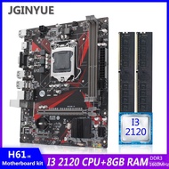 [Negotiable] Jginyue H61 Motherboard LGA 1155 Motherboard wit I3 2120 CPU DDR3 2pcs * 4G = 8GB Desktop Phone Memory RAM VGA USB 3.0 H61M-H
