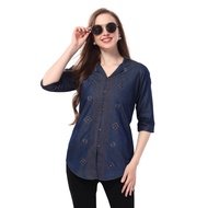 Denim Kurti tops (XS-3XL) Indian Women UD2236DNSC