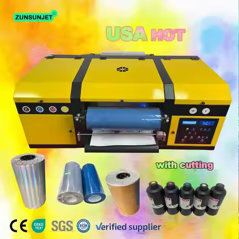 Dtf Uv Impresora 30 Cm Label Printer Uv Inkjet White Roll to Roll 13" 2 in 1 Dual Heads A3 Mini Uvdt