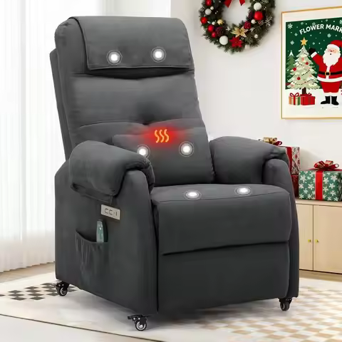 Compact Power Recliner with Massage, Heat, USB & Type-C Ports for Living and Bedroom Spaces Customiz