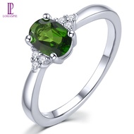 Lohaspie Jewelry Real Solid Sterling Silver 925 Ring Original Natural Chrome Diopside Ring 925 Silve