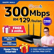 300 Mbps UNIFI Home Fibre Wifi High Speed Internet - Unlimited Data Hotspot, Free 3 months fee