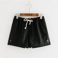 Women cute cat embroidered wool shorts pants