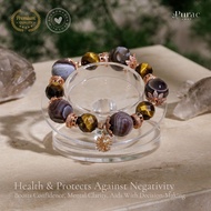 Botswana Gig [13mm Botswana Agate Faceted, Tiger Eye Faceted] - Premium