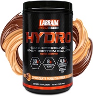 LABRADA HYDRO 100% Pure Hydrolyzed Whey Protein Isolate Powder, Lactose free, 6g BCAA’s, 4.5g Glutam
