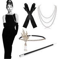 1920S Costume Women's Flapper Accessories Set Dress Great Gatsby Retro Style Headband Inspired Party Accessories