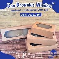 Maju JAYA - Laminated Kraft Window Brownies Box size 15x10x5 20x10x5 cm 22x10x5 & 3x10x5 cm 290 gsm 