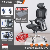 KT-zone Ergonomic Office Chair Removable cushion Computer Desk Chair Adjustable back Breathable Mesh Chair with Dynamic Lumbar Support Height Adjustable 3D Headrest Home chair