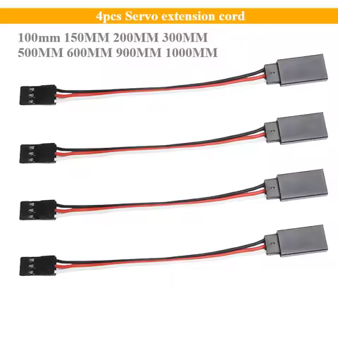 4pcs 100mm 150MM 200MM 300MM 500MM 600MM 900MM 1000MM Servo Extension Cord for JR Plug Servo Extensi
