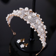 Luxury Handmade Bridal Headwear Crystal Diamond Crown Korean Style Princess Wedding Dress Hair Acces