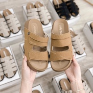 Dép Sandal Nữ MIDU GEUM Quai Da Lộn Dép Sandal Mang 2 Kiểu Cao Cấp 3 Màu 4 Phân