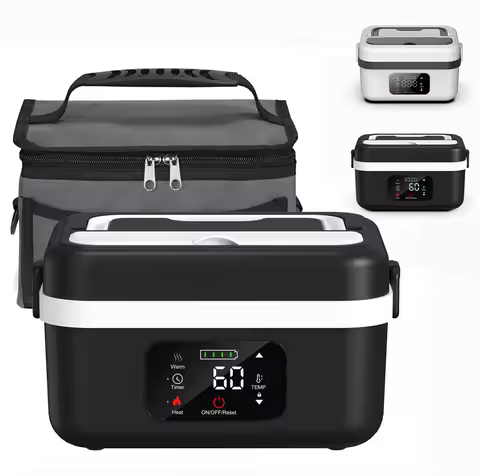 Wireless Electric Insulated Lunch Box - Built-in 8000mAh Battery, 60W Heating Lunch Box 1L Stainless