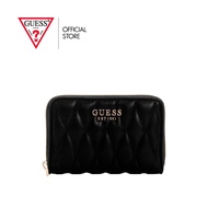 GUESS กระเป๋า รุ่น QG8122140 VALLA SLG MEDIUM ZIP AROUND ZIP WALLET สีดำ