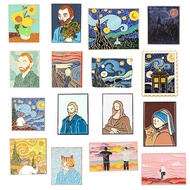Cute Brooches Van Gogh Oil Painting Series Alloy Material Enamel Pins Lapel Pins Clothes Badges Cartoons Fashion Accessories