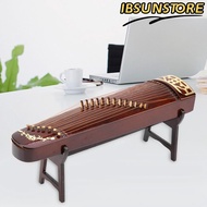 IBSUNSTORE Miniature Guzheng Model, Portable Brown Chinese Guzheng Statue, Lightweight Wooden Mini G