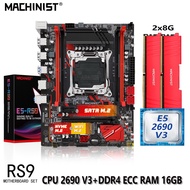 MACHINIST X99 Motherboard Set Kit Xeon E5 2690 V3 CPU Processor 16G(2*8) DDR4 ECC RAM Memory LGA 2011-3 Nvme M. 2 M-ATX RS9 T6JD