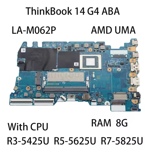 Laptop Motherboard For Lenovo ThinkBook 14 G4 ABA LA-M062P With CPU R3 5425U R5 5625U R7 5825U RAM 8