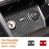 HKCN Carbon Fiber Console Charger Panel Decal Car Interior Accessories Cover Trim Sticker For Hyunda
