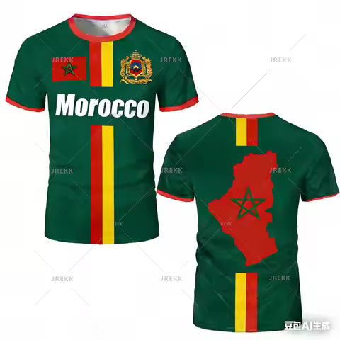 Morocco Football Jersey Maillot Football T Shirts New Design Trendy Short Sleeve Quick Drying Team U