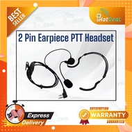 New 2Pin Earpiece Mic Ptt Headset for Kenwood Baofeng Radios UV-5R 777 888s
