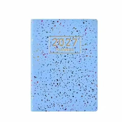 Diary Book Leather Cover 2027 Agenda Book Schedule Compact A7 Schedule Notebook Glitter 64 Sheets Da