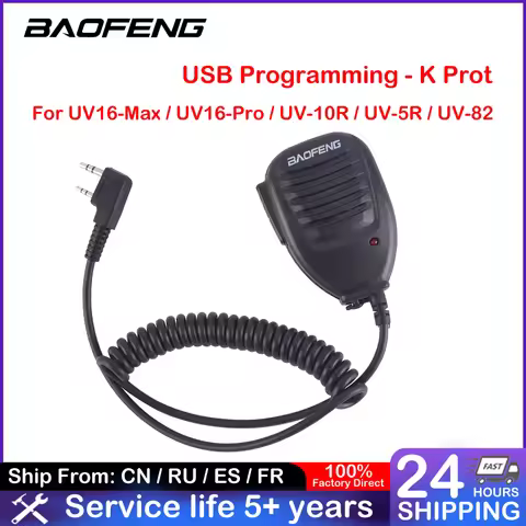 Baofeng Radio Speaker Mic Microphone PTT for Portable Two Way Radio Walkie Talkie UV-5R UV-16 Max UV