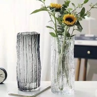 [48H Shipping] Nordic Light Luxury Minimalist Transparent Glass Vase ins Glacier rock vase home dini