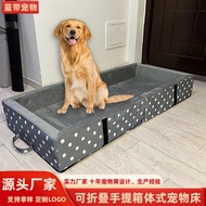 Source Camping Bed Dog Bed Dog Bed Golden Retriever Large Dog Foldable with Fence Suitcase Dog Bed D