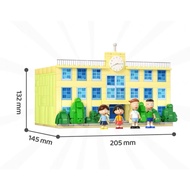 Compatible with LEGO Anime mới chibi maruko loạt khối phòng khách trang trí trường học mô hình đồ ch