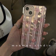 Huiwanju Pink Bow Twinkle Pink Cat Suitable for iPhone 15 Phone Case IP12 Phone Case 13promax Protec
