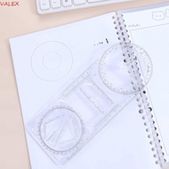 VALEX Drawing Ruler, Multifunctional Ruler Straight Geometry Ruler, Architecture Plastic Measurement