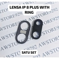 Camera Lens ip 8 plus with Ring Rear Camera glass Lens IP 8+ With Ring IP8 Plus With Ring ip 8 plus 
