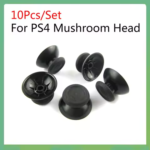 10Pcs/Set For PS4 Mushroom Head Joystick Cap Black 3D Joystick Analog Accessories For Sony PlayStati