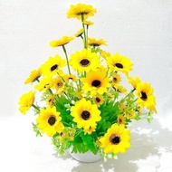 sale!! bunga artificial plastik matahari pot vase keramik besar