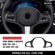 Airspeed พวงมาลัยรถยนต์คาร์บอนไฟเบอร์ปกสำหรับ BMW 3ชุด G20 Z4 G29 2019-2023พวงมาลัยรถยนต์กรอบปุ่มกดพ