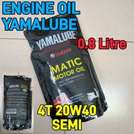NEW STOCK YAMALUBE ENGINE OIL MINYAK HITAM 4T 20W40 SEMI SYNTHETIC 0.8 LITRE 4 STROKE MATIC MOTOR OIL UNIVERSAL LC135