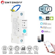 eWelink WiFi remote control circuit breaker with energy monitoring Smart din rail switch compatiable with Alexa and google home for Smart Home