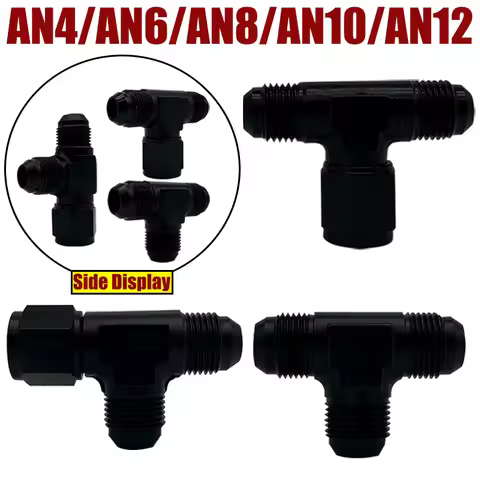 4AN 6AN 8AN 10AN 12AN Hose Tee Connector Fitting Male To Male Female Tee On Side Thread Fitting Adap