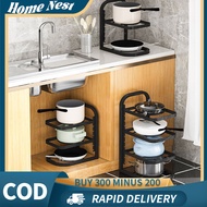 Stainless Steel Multifunction Pot Stacking Side Dish Under Sink Pot Rack Stacking Pot Rack Kitchen P