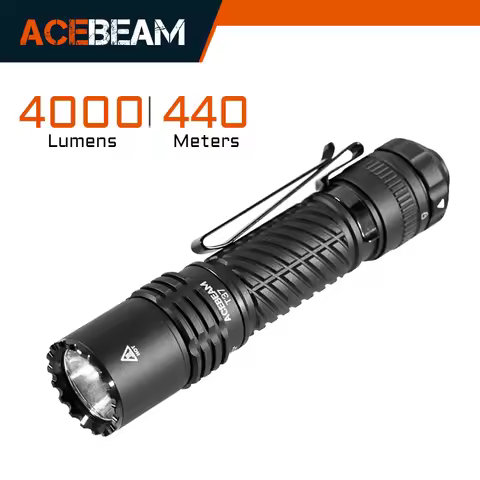 ACEBEAM T37 SFT-90X EDC Tactical Flashlight and Duty Flashlight -4000 Lumens w/Eco-Sensa Charging Ca