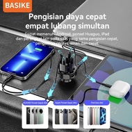 New deals basake car charger car motorcycle plug 4 ports usb type c fast charging 62w lcd mini unive