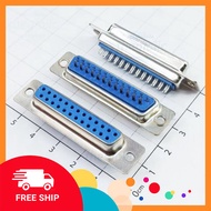 [5 Pieces]- DB25 Port Female 25 Pins Straight 2 Rows Solder Tin Phat Electronic Wire Connector