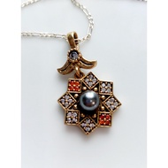 #J875 100% Natural Grade A Light Piao Hua Heart Jade Jadeite Pendant H13.1m with Real 18K Gold clasp